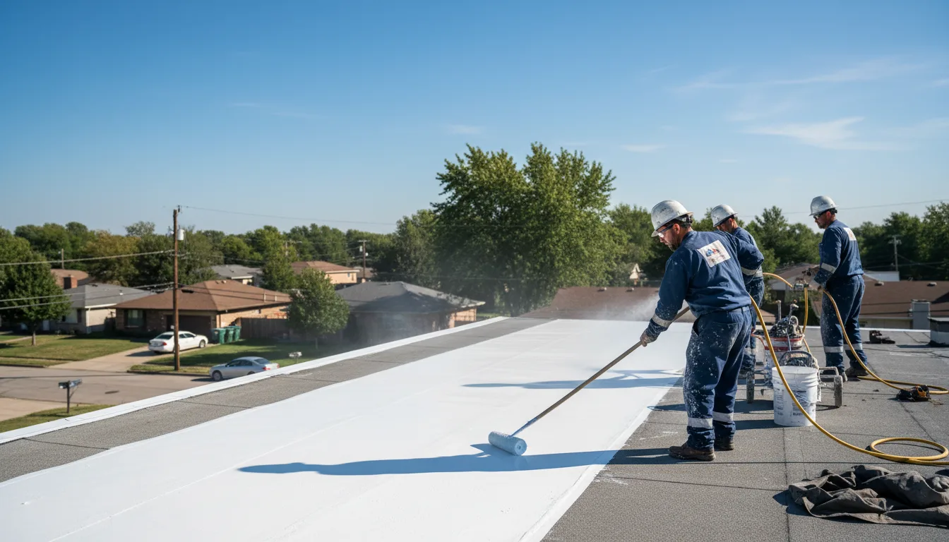 Commercial roof coating in Cherry Valley, IL near me